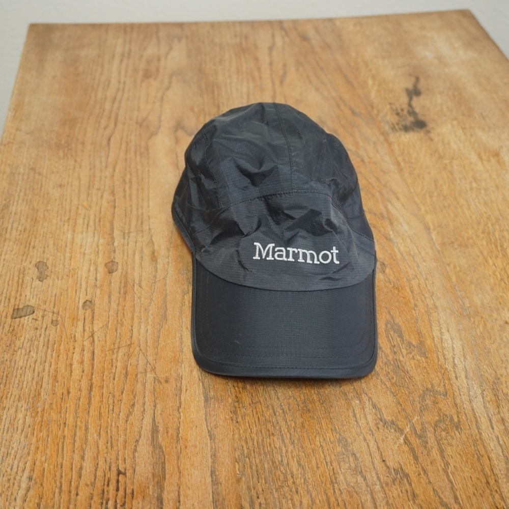 Marmot Mens Black Ripstop Nylon 5 Panel Running Hiking Hat Cap OSFM Running